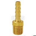 Dixon Hose Barb Fitting, 1/8 x 1/4 in Nominal, MNPT x Hose Barb End Style, Brass 1020402CLF